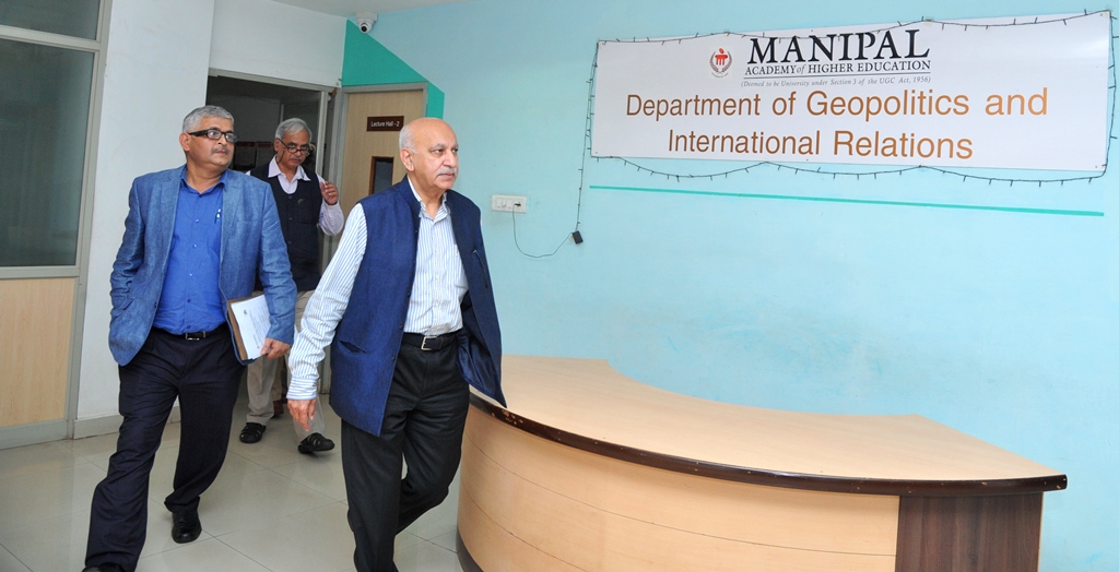 Shri M J Akbar Visit to Department of Geopolitics and International Relations