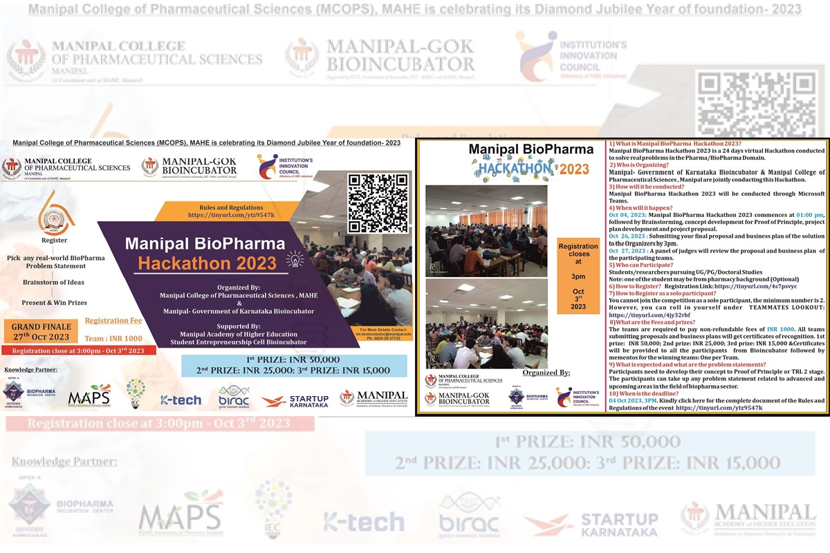 MANIPAL BIOPHARMA HACKATHON 2023 