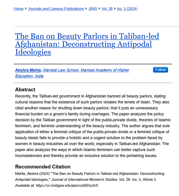 Scopus Publication: Ms. Akshra Mehla