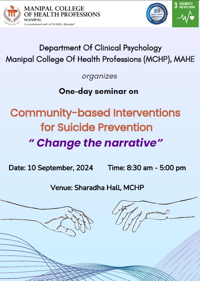 One-day seminar on Community based interventions for suicide prevention